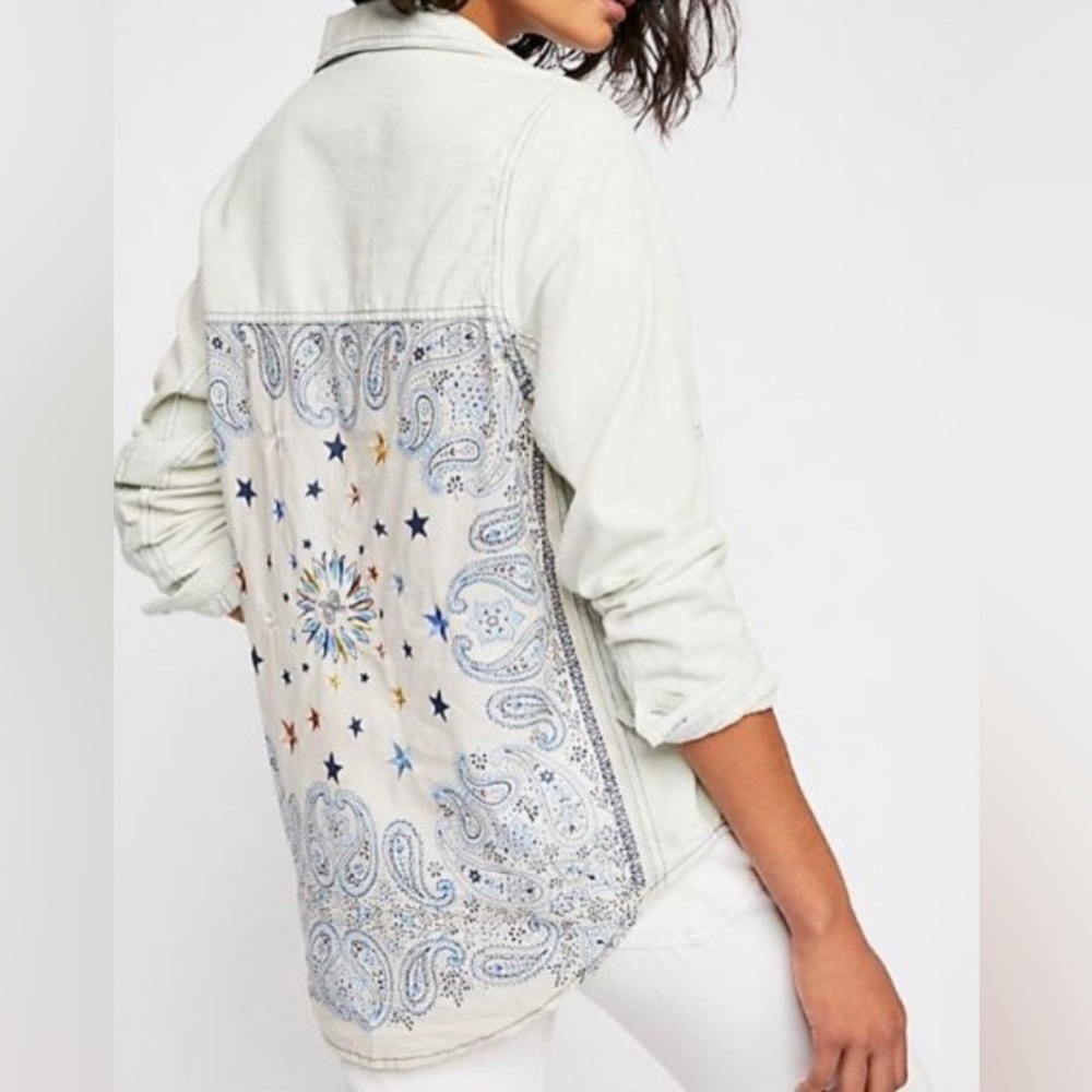 Free People Bandana Bandit Paisley Button Down XS